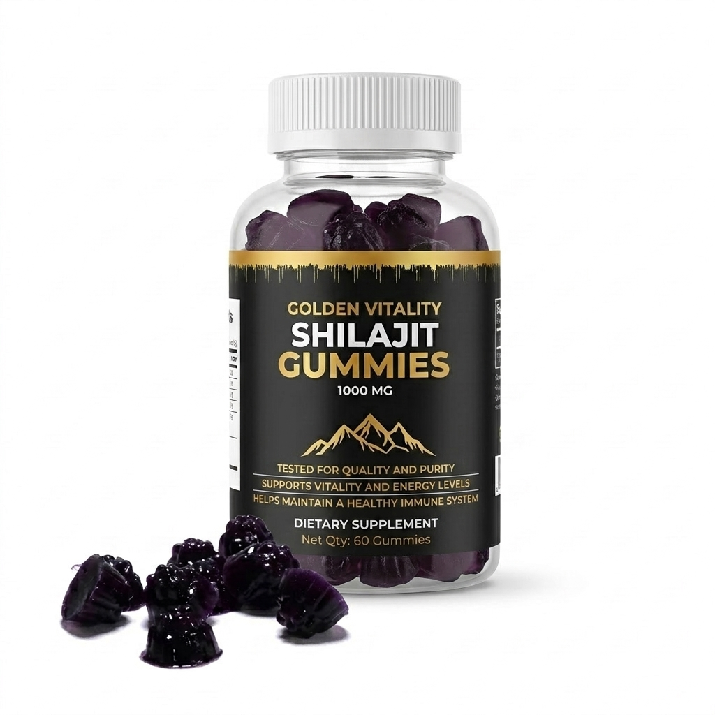 Golden Vitality: 60 Gomitas de Puro Shilajit Original