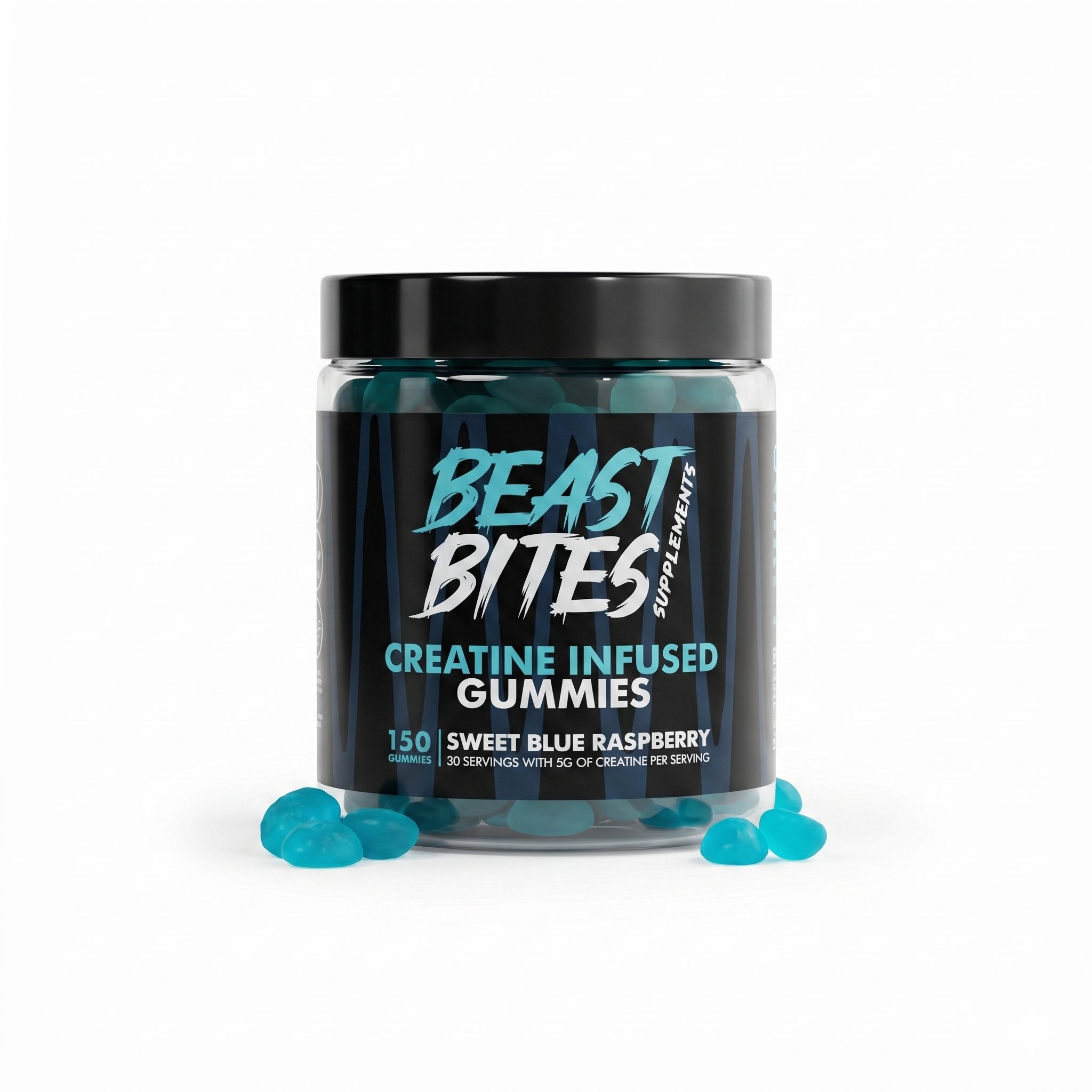 Beast Bites Creatina Masticable | Sweet Blue Raspberry (150 Gomitas)